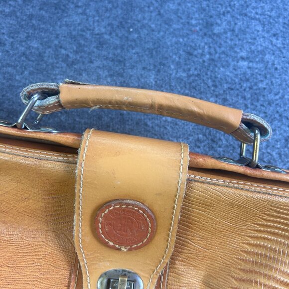 Vintage ROBERTO ROMA Italy Purse Brown Reptile Leather Satchel Weekender - Picture 4 of 16